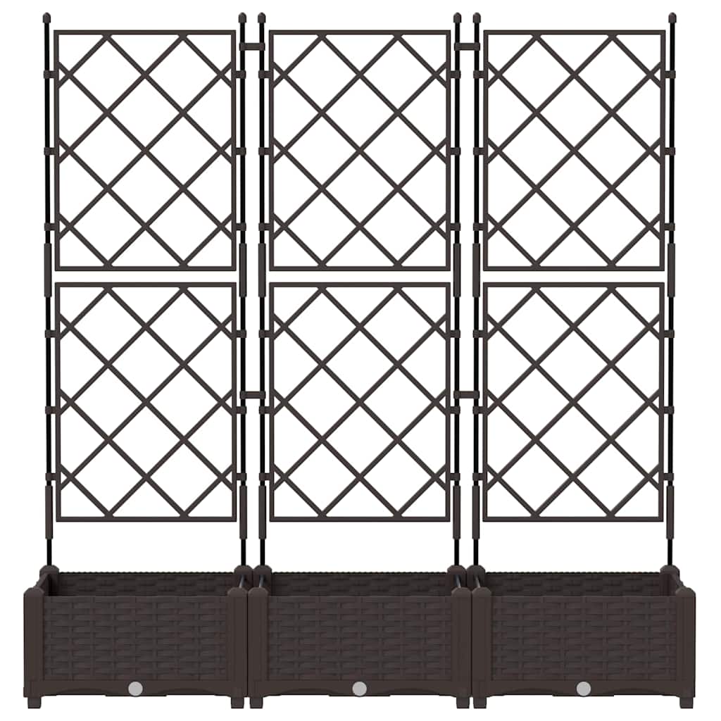 Hageblomsterpotte 3 stk. Brun 120 x 40 x 125,5 cm PP