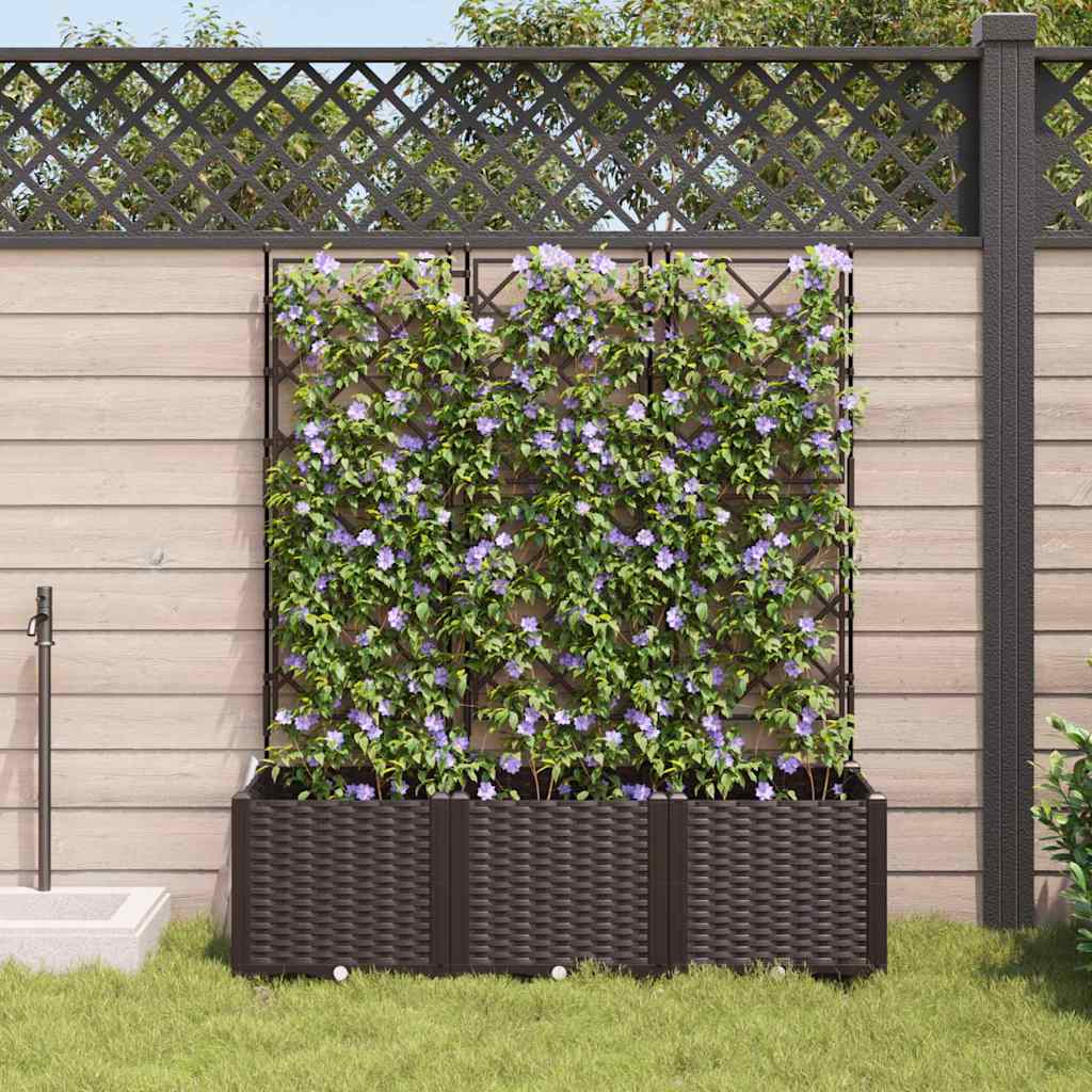 Hageblomsterpotte 3 stk. Brun 120 x 40 x 143 cm PP