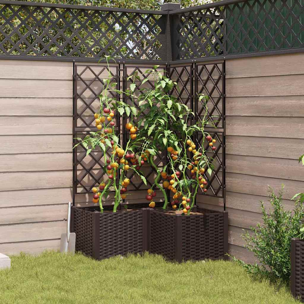 Hageblomsterpotte 3 stk. Brun 80 x 80 x 143 cm PP