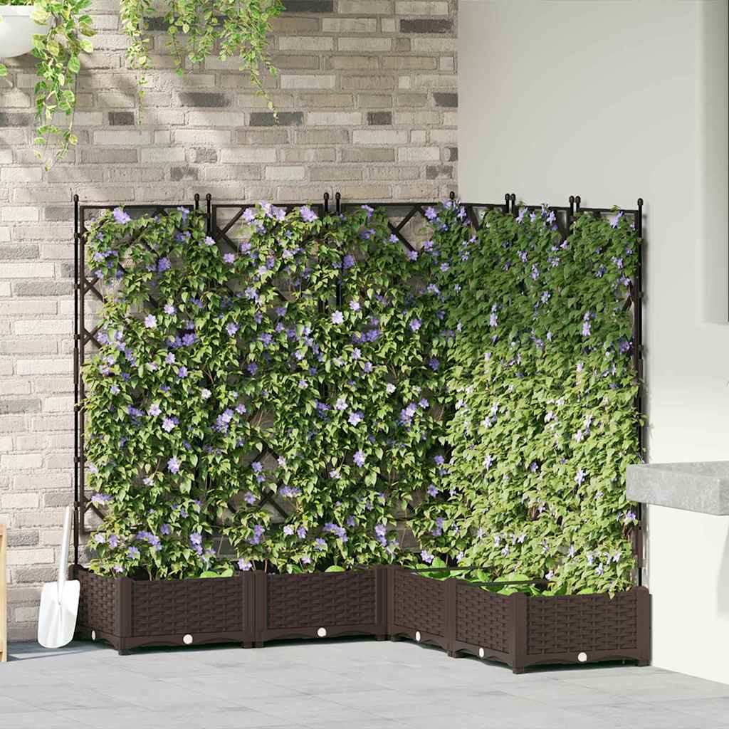 Hageblomsterpotte 5 pcs Brun 120 x 120 x 125,5 cm Plast