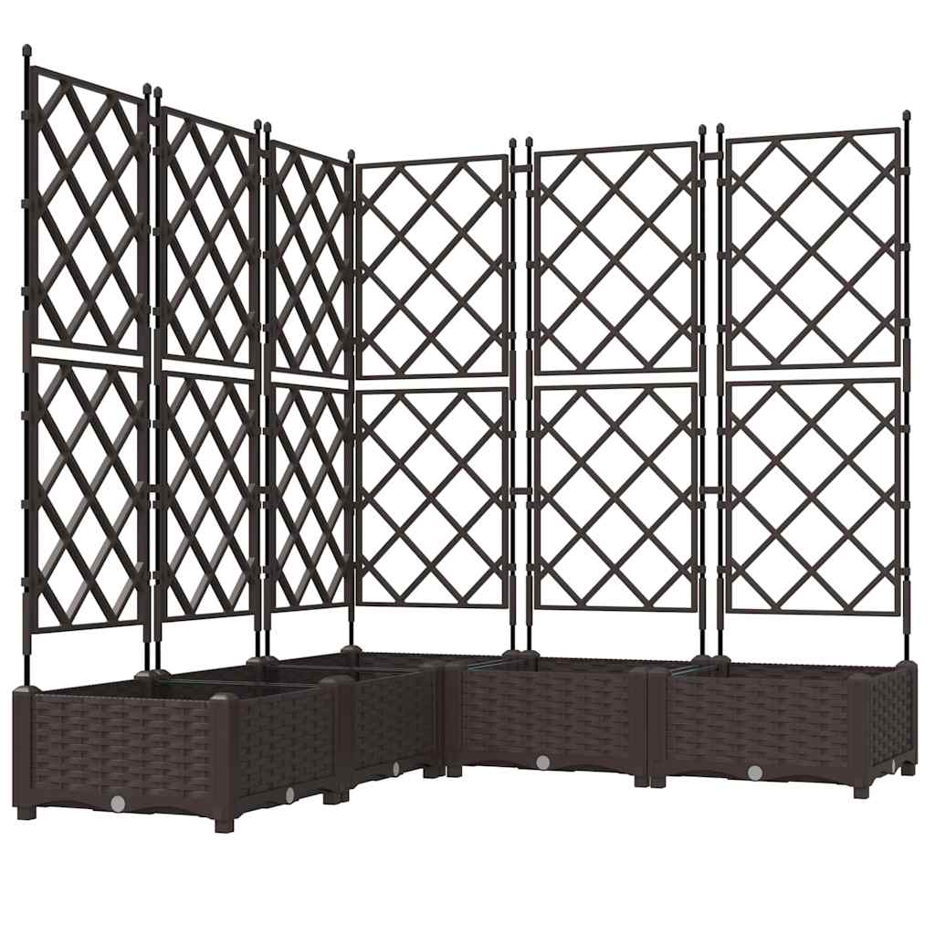 Hageblomsterpotte 5 pcs Brun 120 x 120 x 125,5 cm Plast