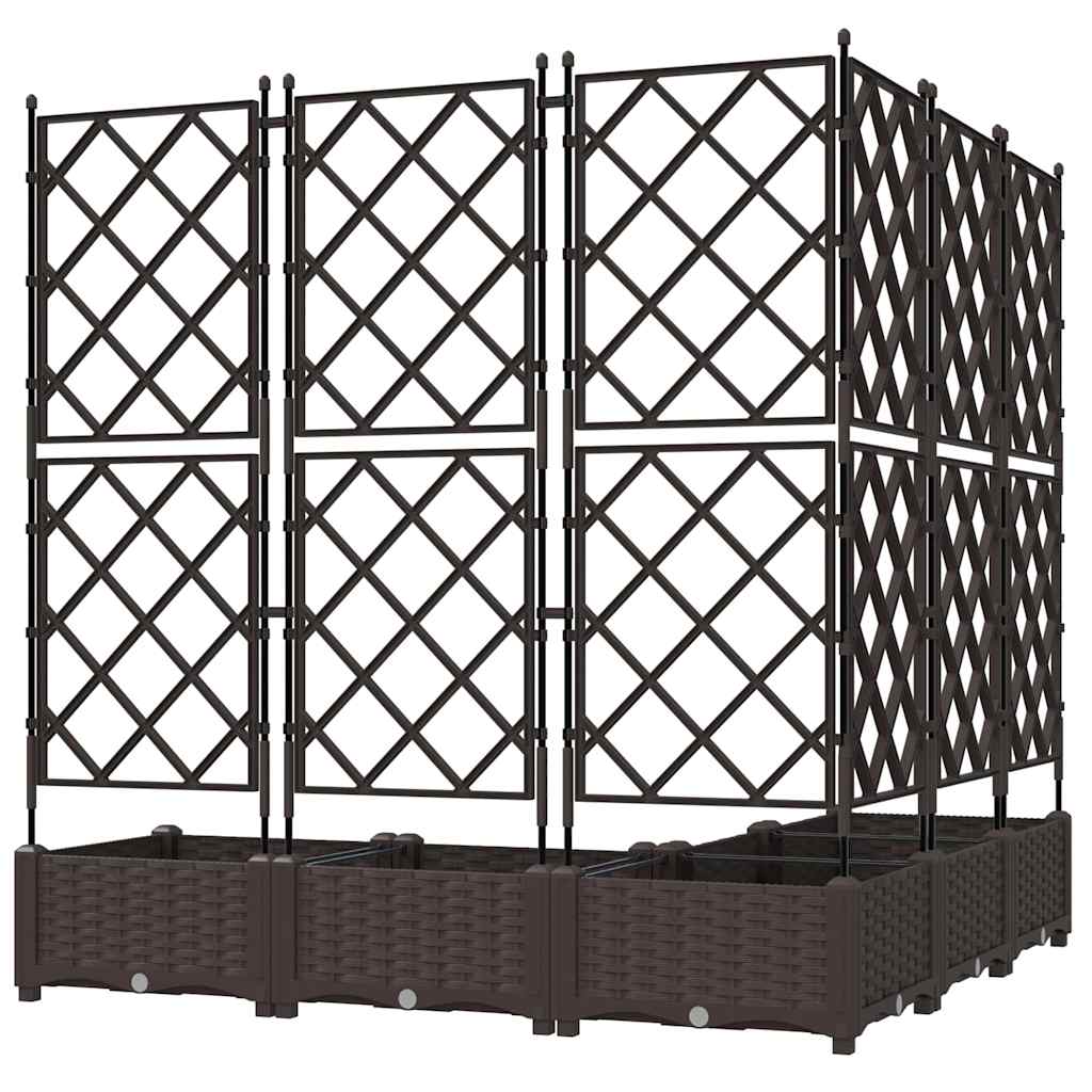 Hageblomsterpotte 5 pcs Brun 120 x 120 x 125,5 cm Plast