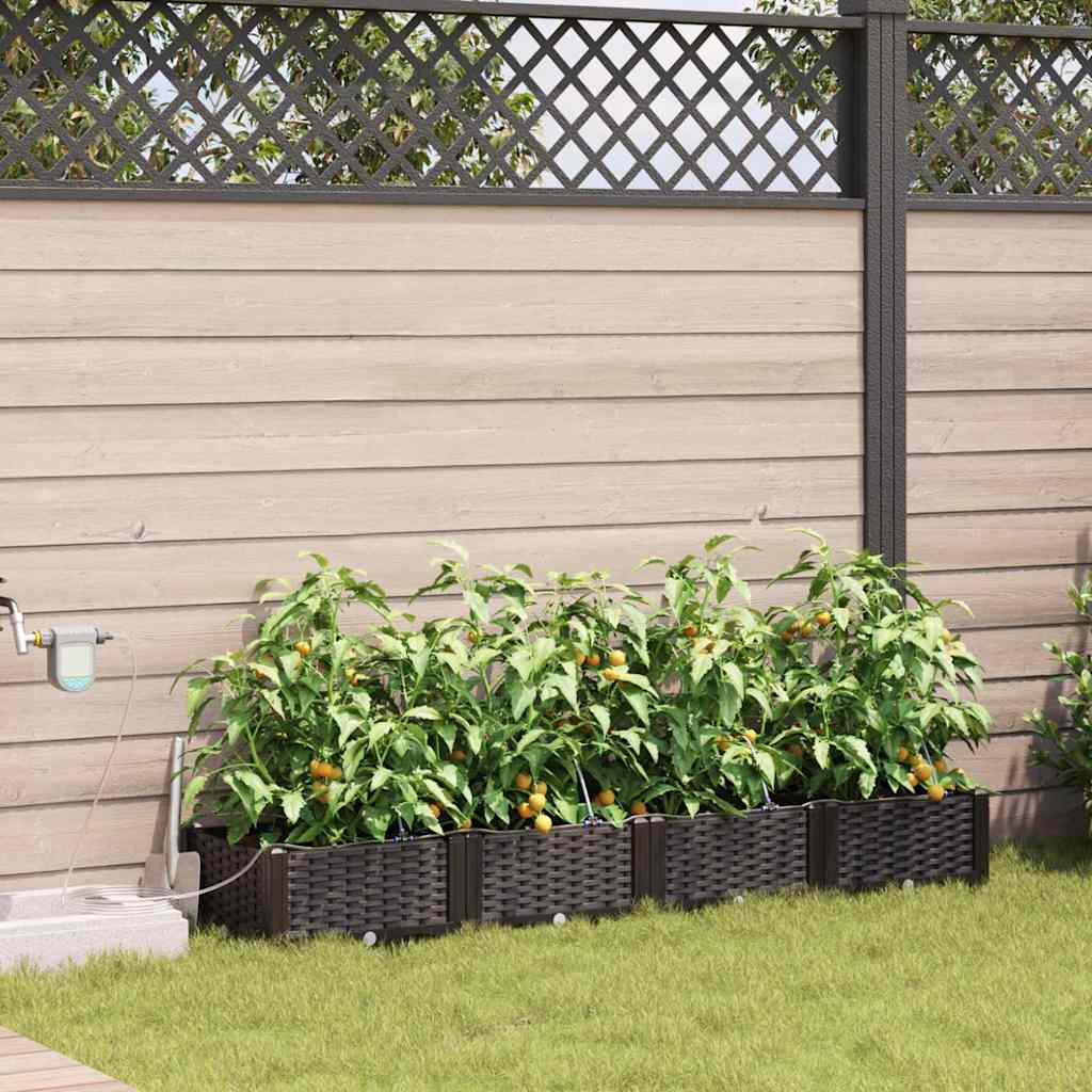 Hageblomsterpotte 4 stk. Brun 160 x 40 x 22 cm PP