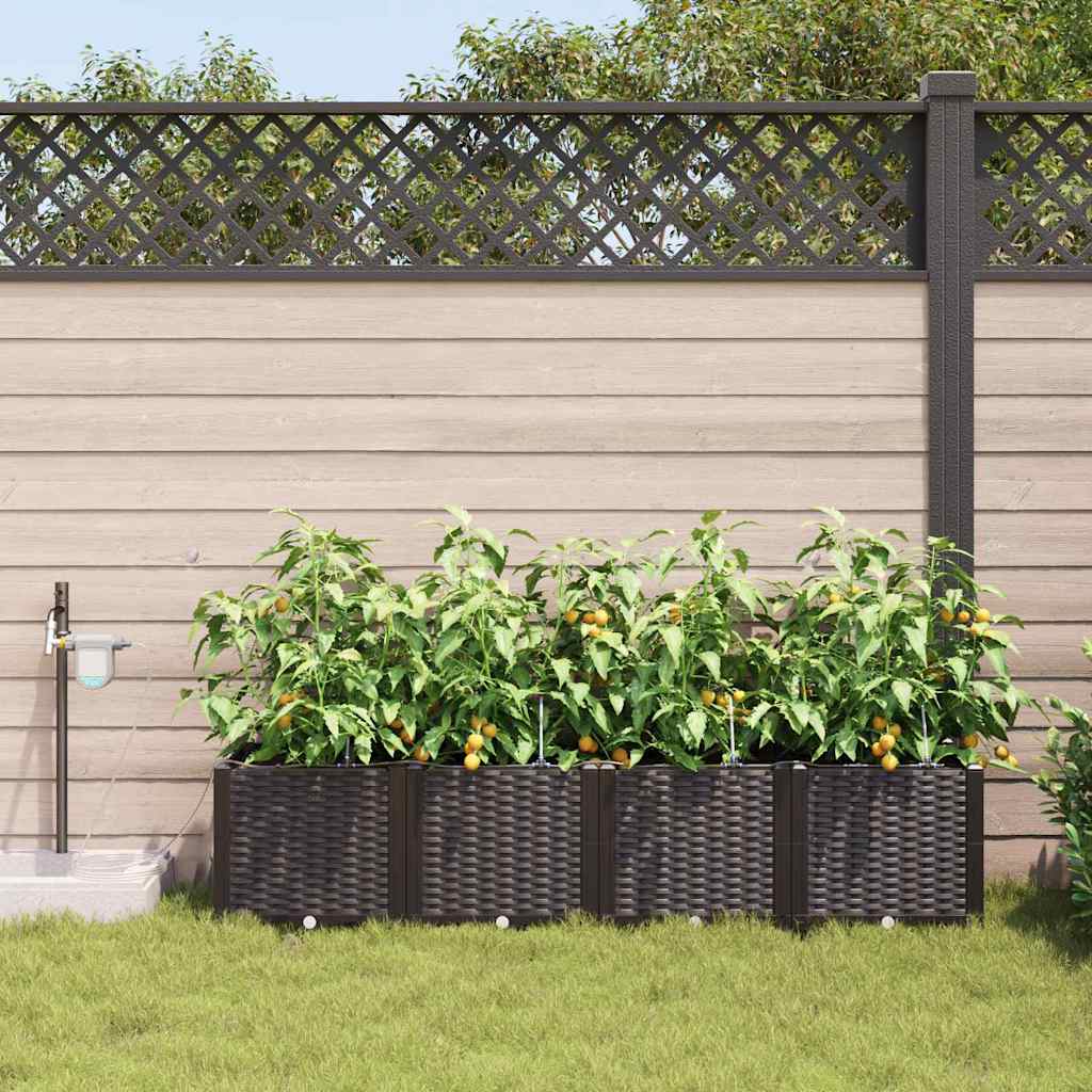 Hageblomsterpotte 4 stk. Brun 160 x 40 x 37,5 cm PP
