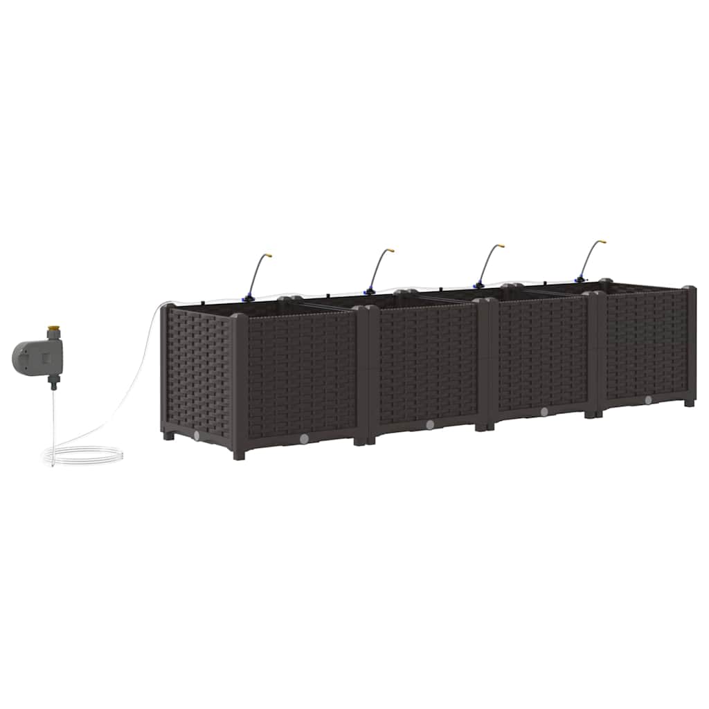 Hageblomsterpotte 4 stk. Brun 160 x 40 x 37,5 cm PP