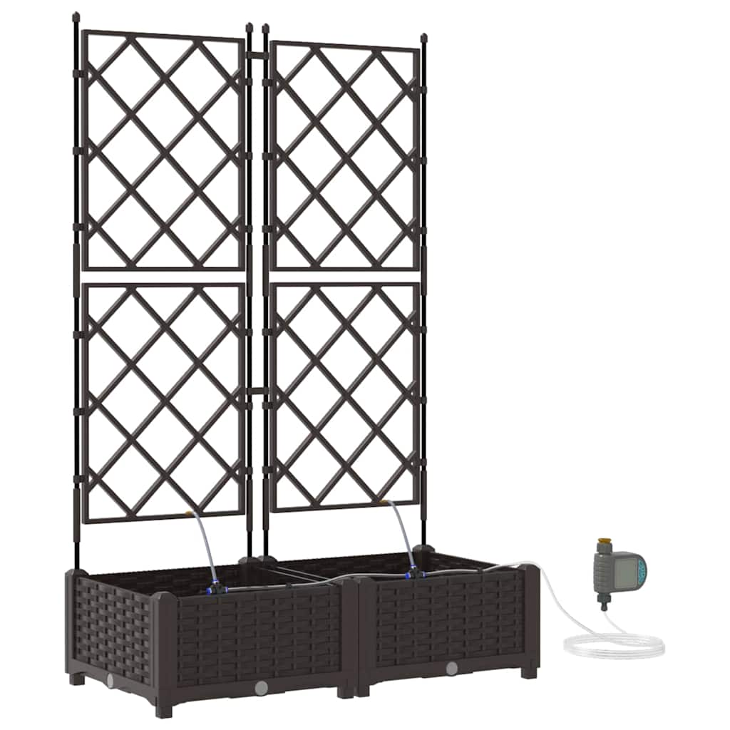 Hageblomsterpotte 2 pcs Brun 80 x 40 x 126 cm Plast