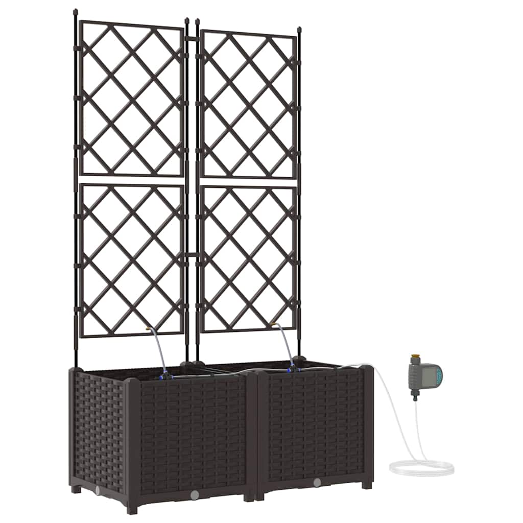Hageblomsterpotte 2 pcs Brun 80 x 40 x 142 cm Plast