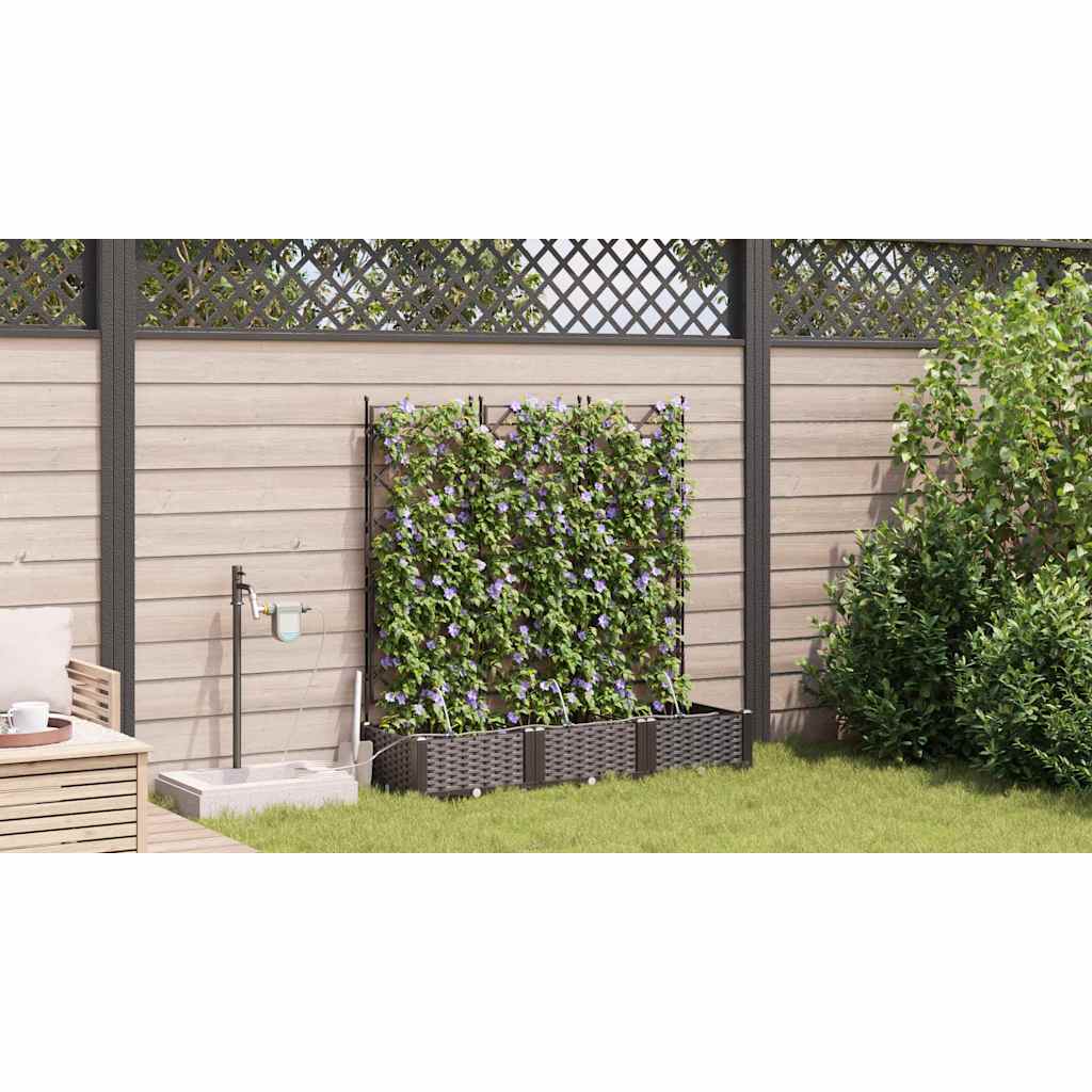 Hageblomsterpotte 3 pcs Brun 120 x 40 x 126 cm Plast