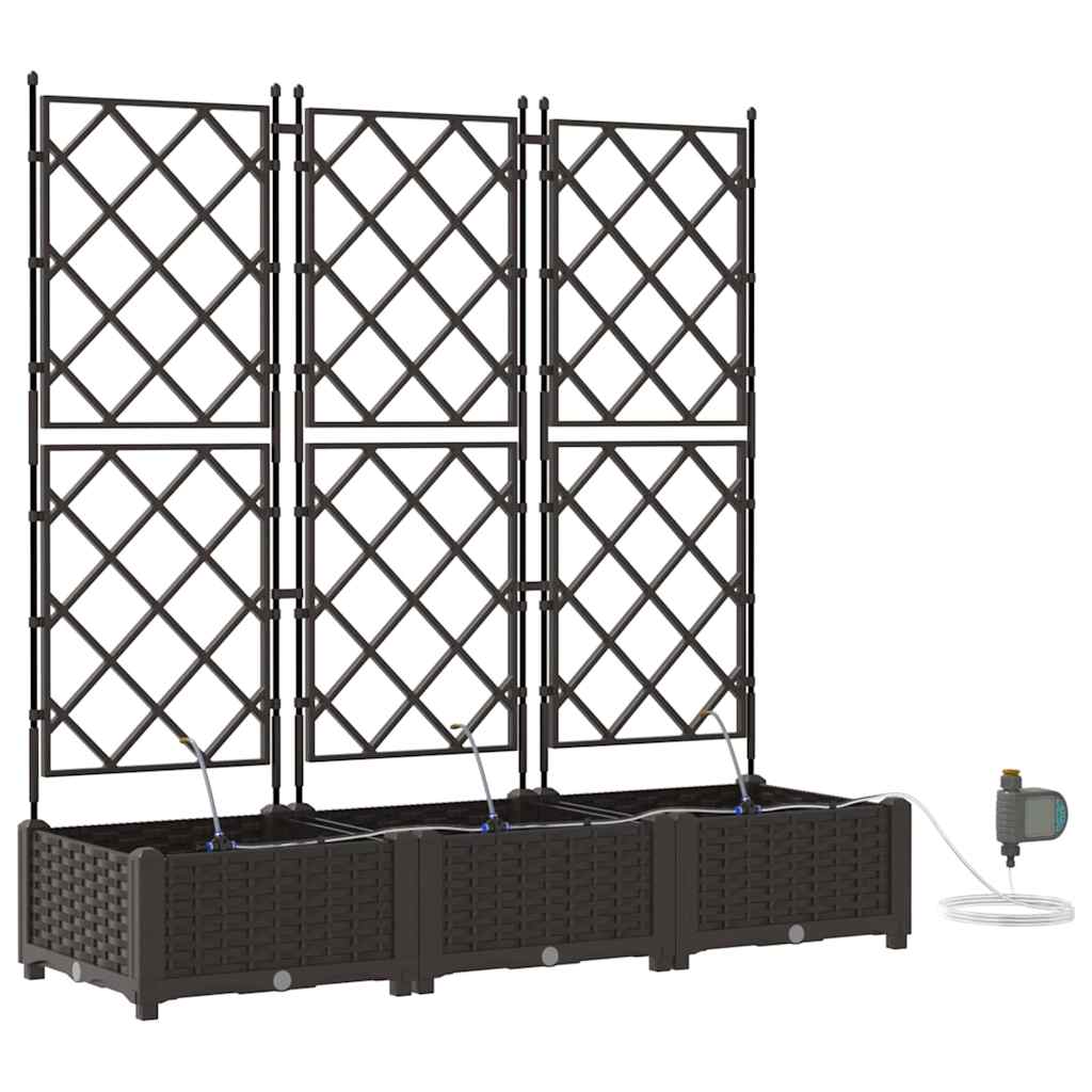 Hageblomsterpotte 3 pcs Brun 120 x 40 x 126 cm Plast