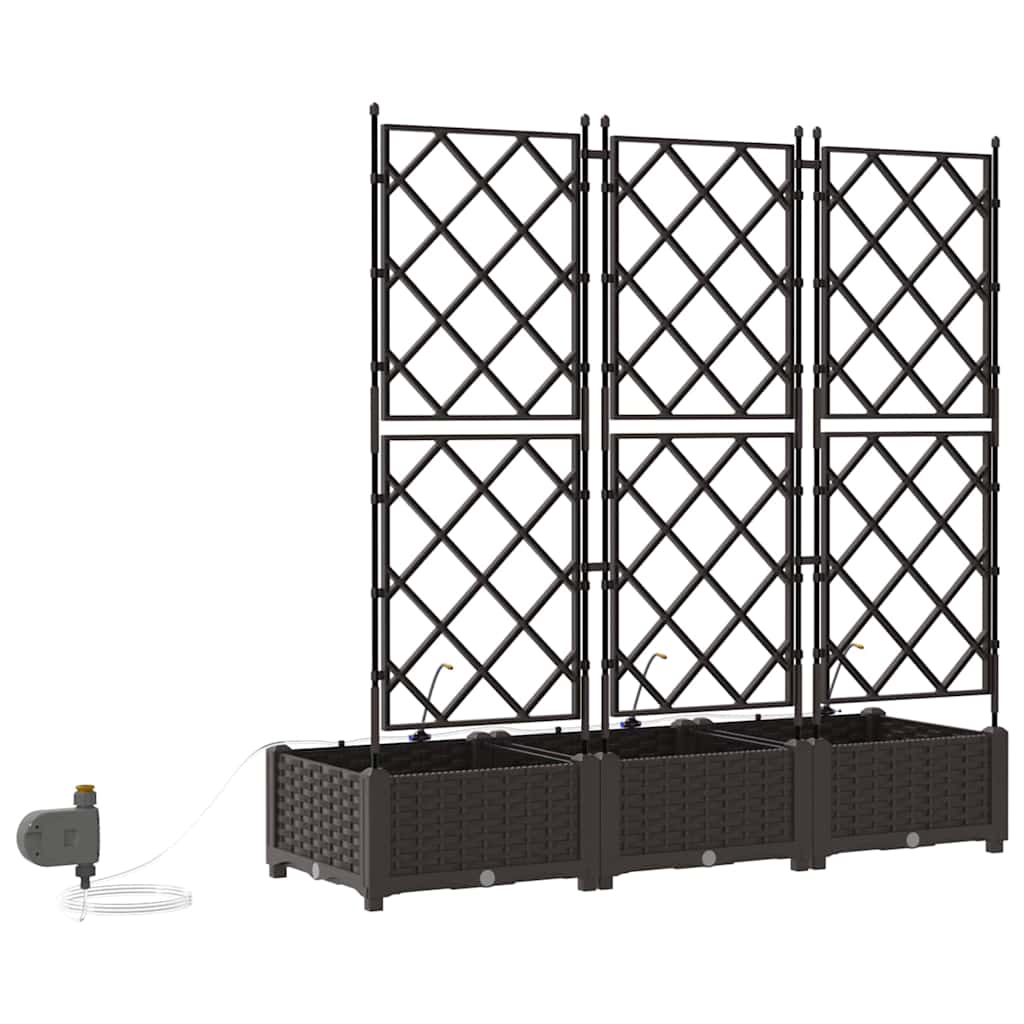Hageblomsterpotte 3 pcs Brun 120 x 40 x 126 cm Plast