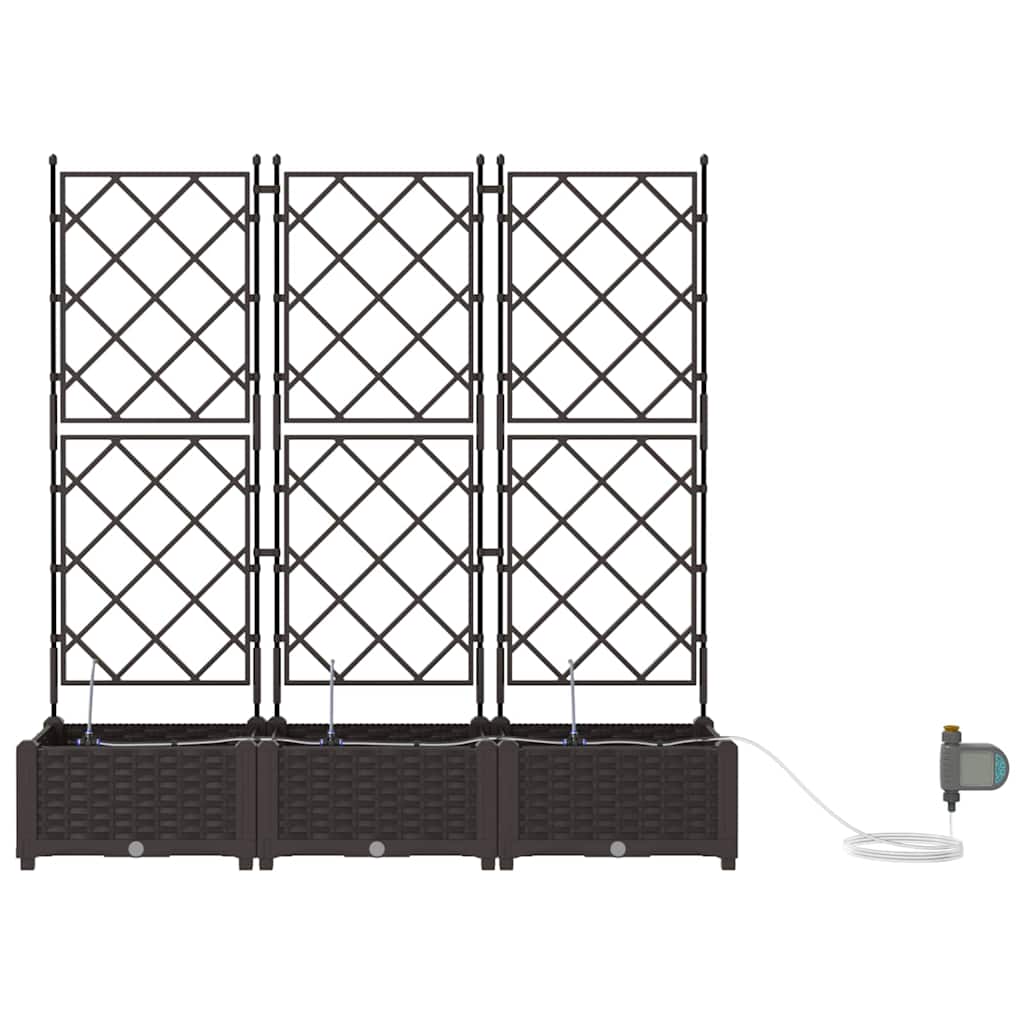Hageblomsterpotte 3 pcs Brun 120 x 40 x 126 cm Plast