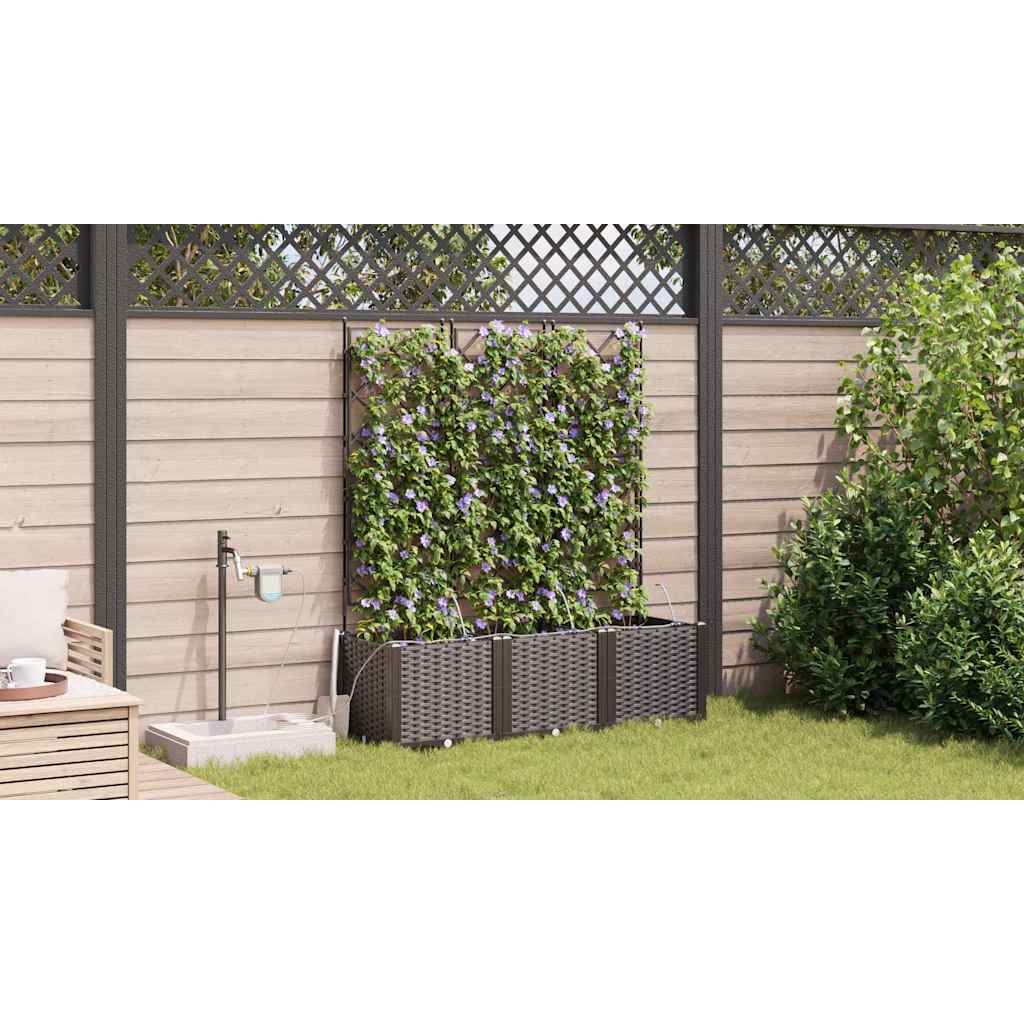 Hageblomsterpotte 3 stk. Brun 120 x 40 x 142 cm PP