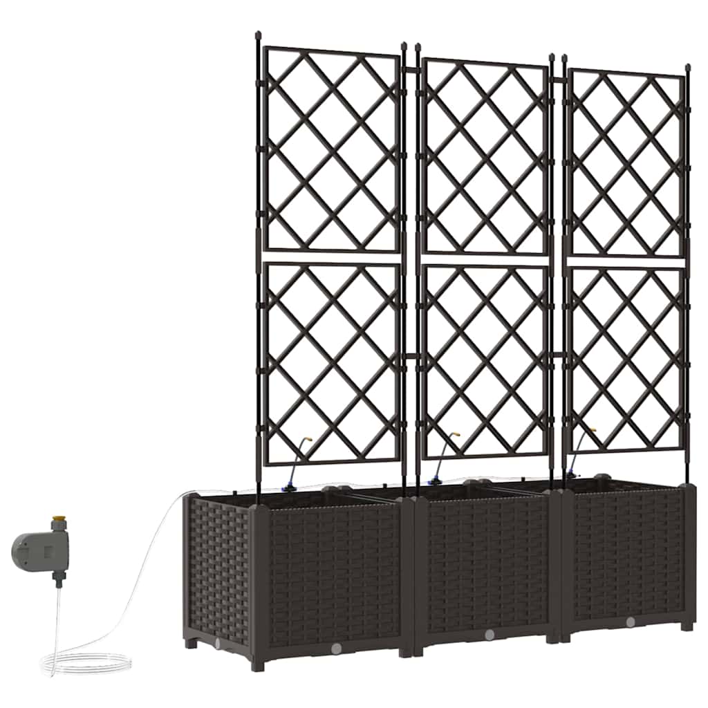 Hageblomsterpotte 3 stk. Brun 120 x 40 x 142 cm PP