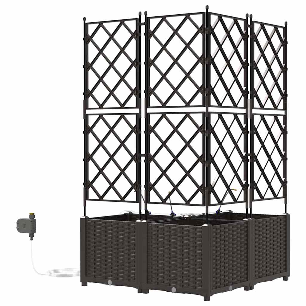 Hageblomsterpotte 3 pcs Brun 80 x 80 x 142 cm Plast