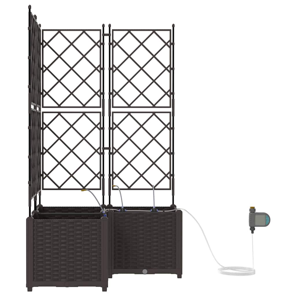 Hageblomsterpotte 3 pcs Brun 80 x 80 x 142 cm Plast