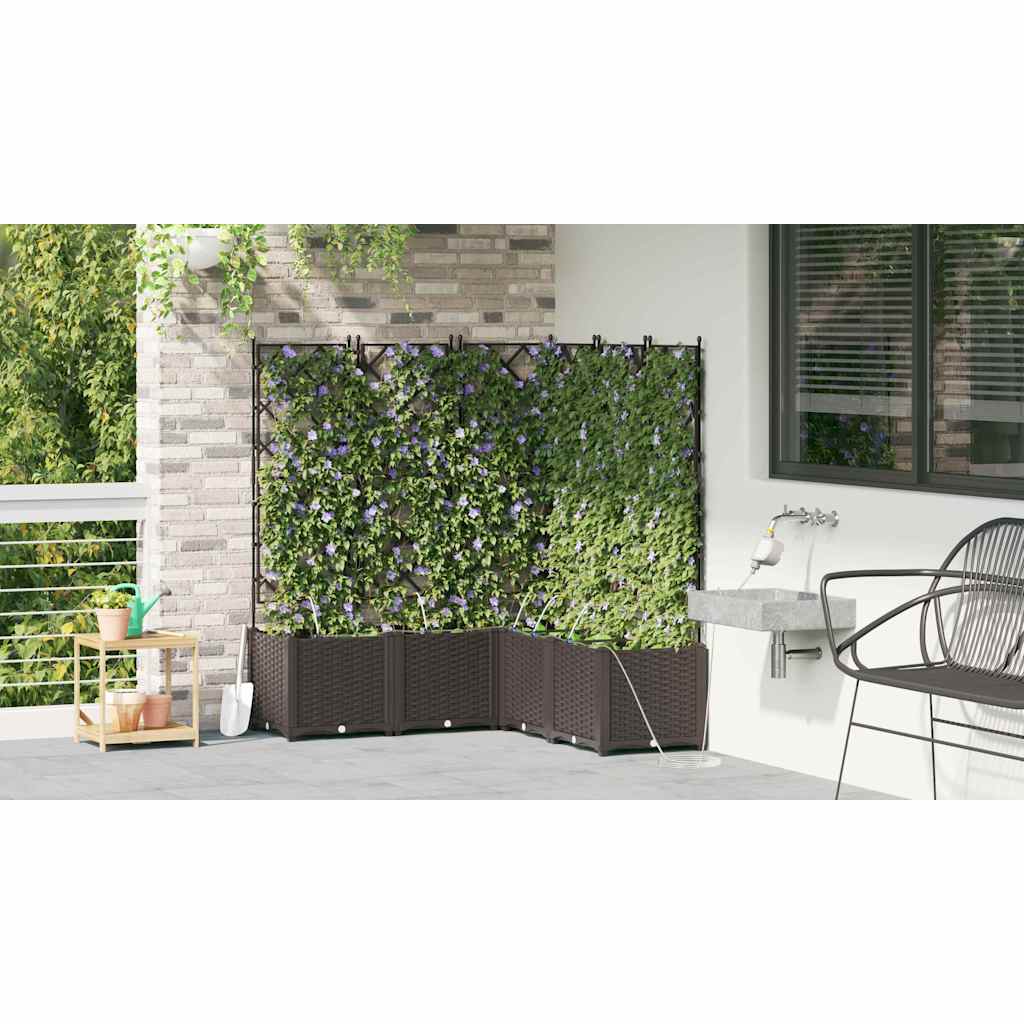 Hageblomsterpotte 5 pcs Brun 120 x 120 x 142 cm Plast