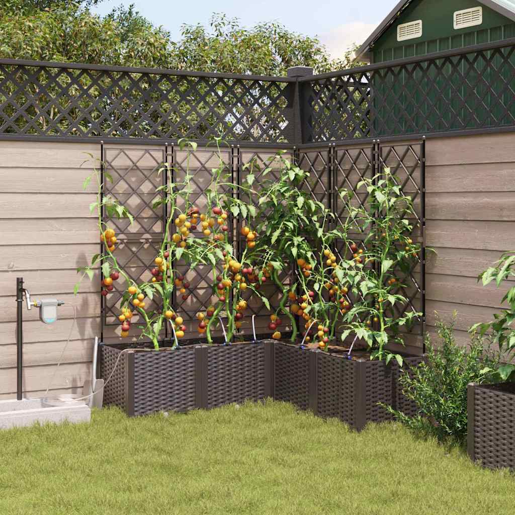 Hageblomsterpotte 5 pcs Brun 120 x 120 x 142 cm Plast