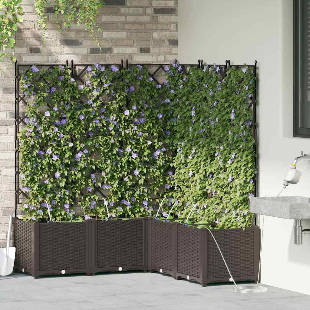 Hageblomsterpotte 5 pcs Brun 120 x 120 x 142 cm Plast