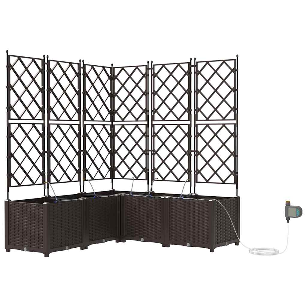 Hageblomsterpotte 5 pcs Brun 120 x 120 x 142 cm Plast
