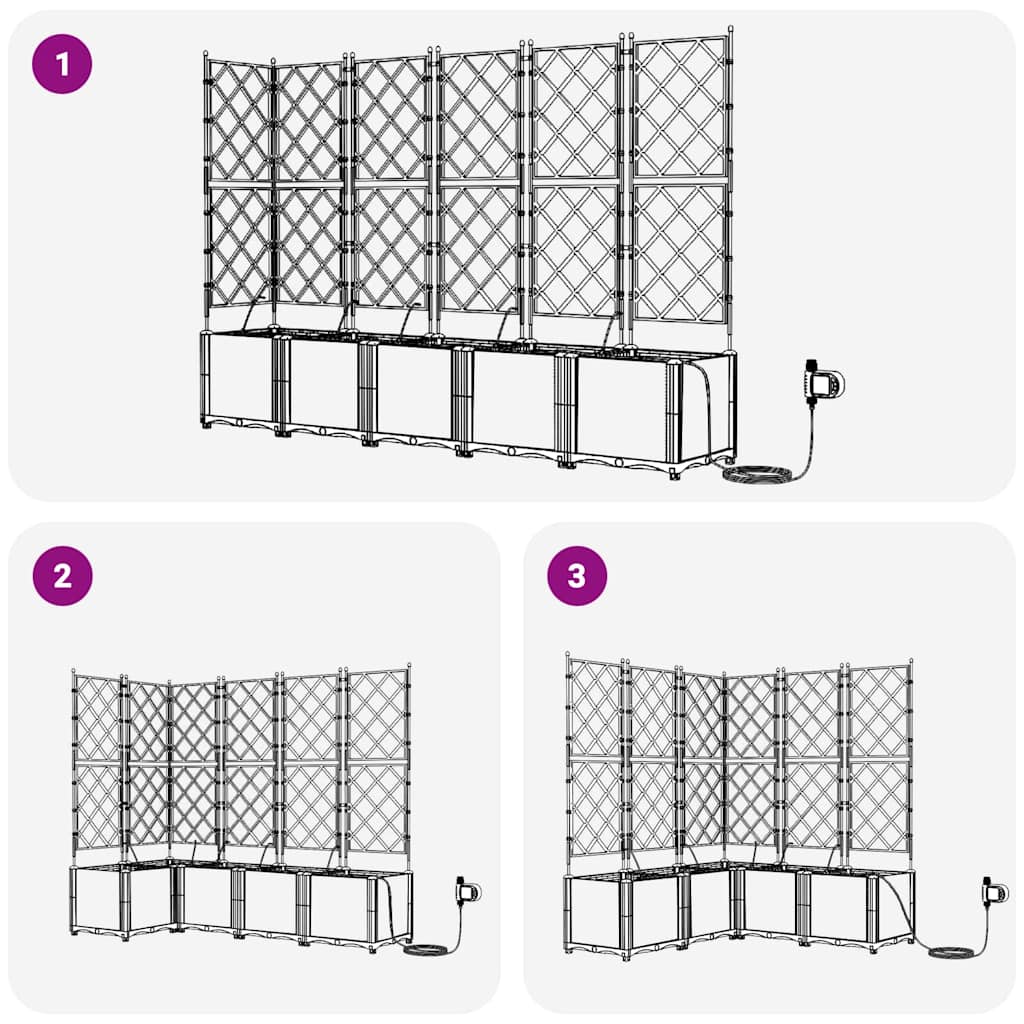 Hageblomsterpotte 5 pcs Brun 120 x 120 x 142 cm Plast