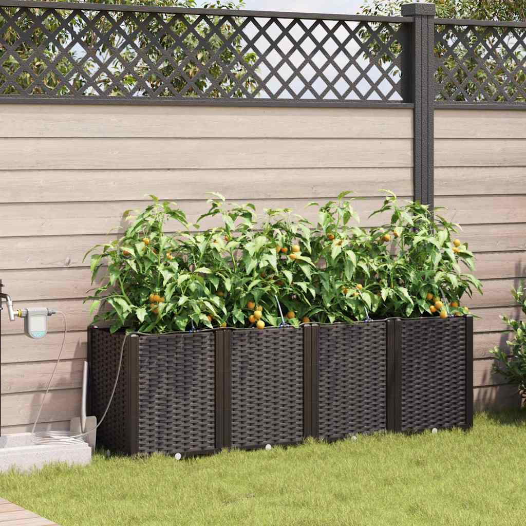 Hageblomsterpotte 4 stk. Brun 160 x 40 x 52 cm PP