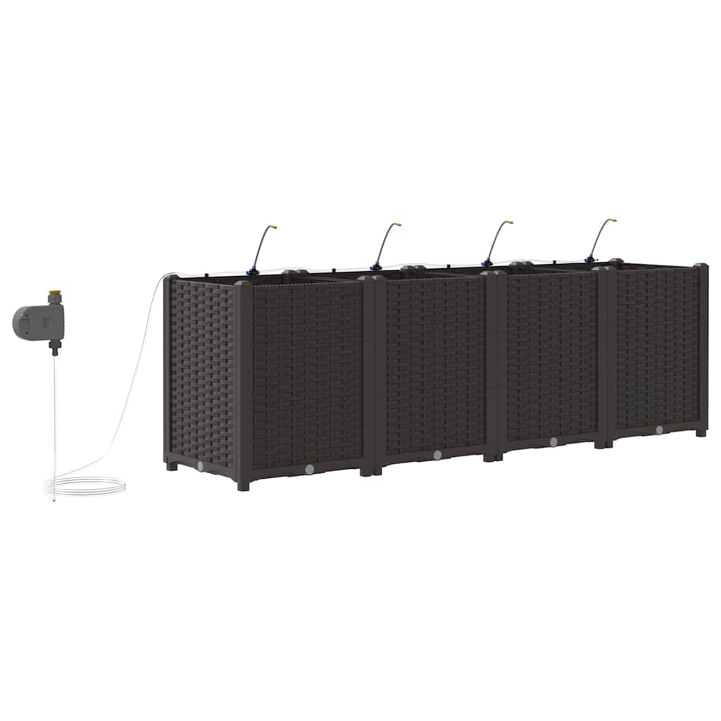 Hageblomsterpotte 4 stk. Brun 160 x 40 x 52 cm PP