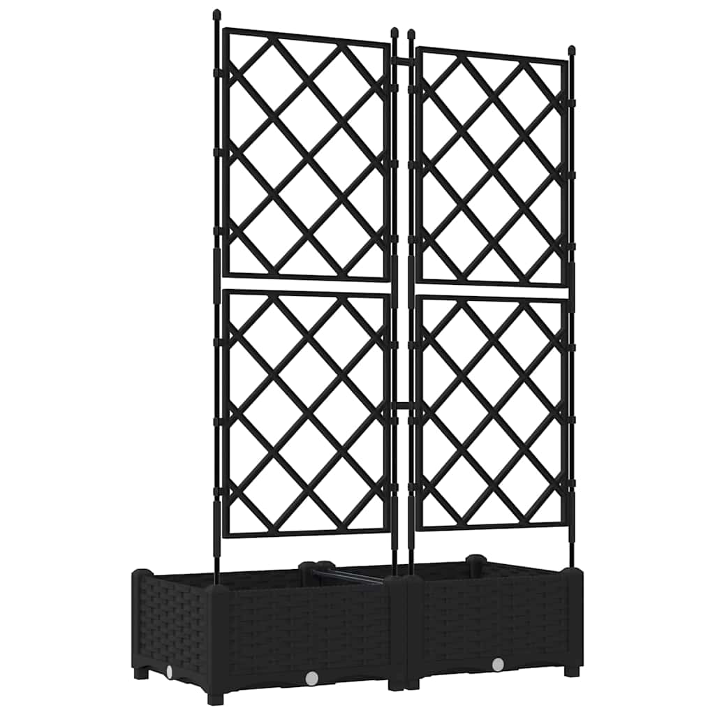 Hageblomsterpotte 2 pcs Svart 80 x 40 x 125,5 cm Plast
