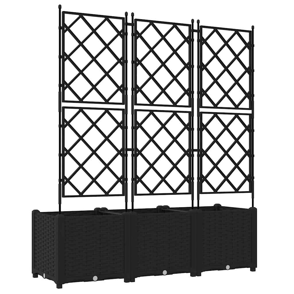 Hageblomsterpotte 3 pcs Svart 120 x 40 x 143 cm Plast