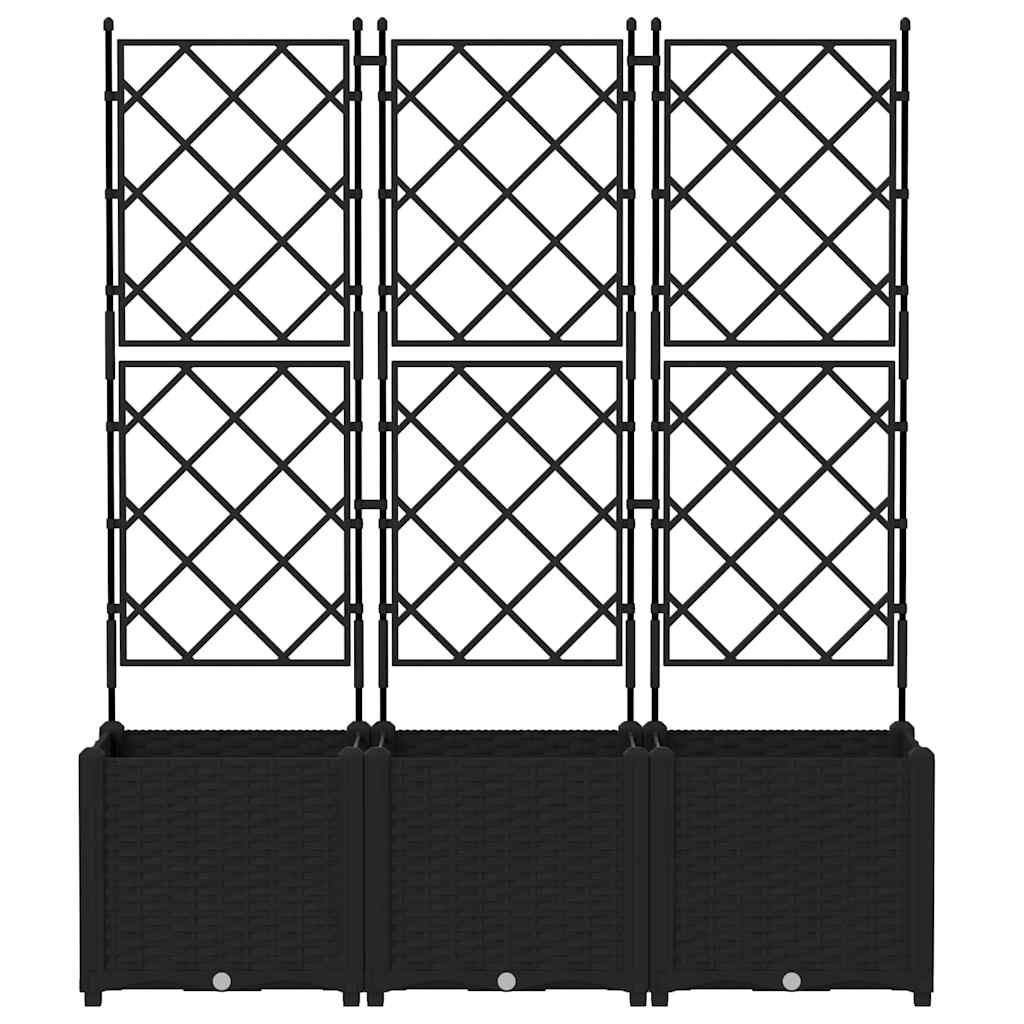 Hageblomsterpotte 3 pcs Svart 120 x 40 x 143 cm Plast