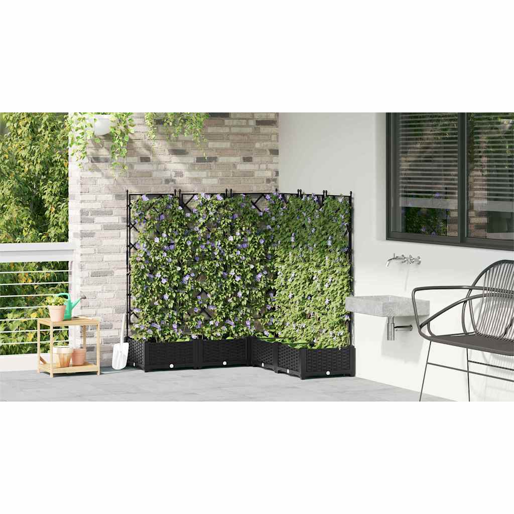 Hageblomsterpotte 5 pcs Svart 120 x 120 x 125,5 cm Plast