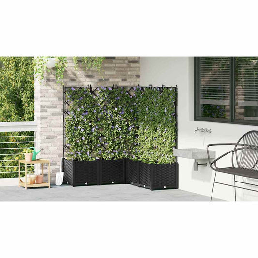 Hageblomsterpotte 5 stk. Svart 120 x 120 x 143 cm PP