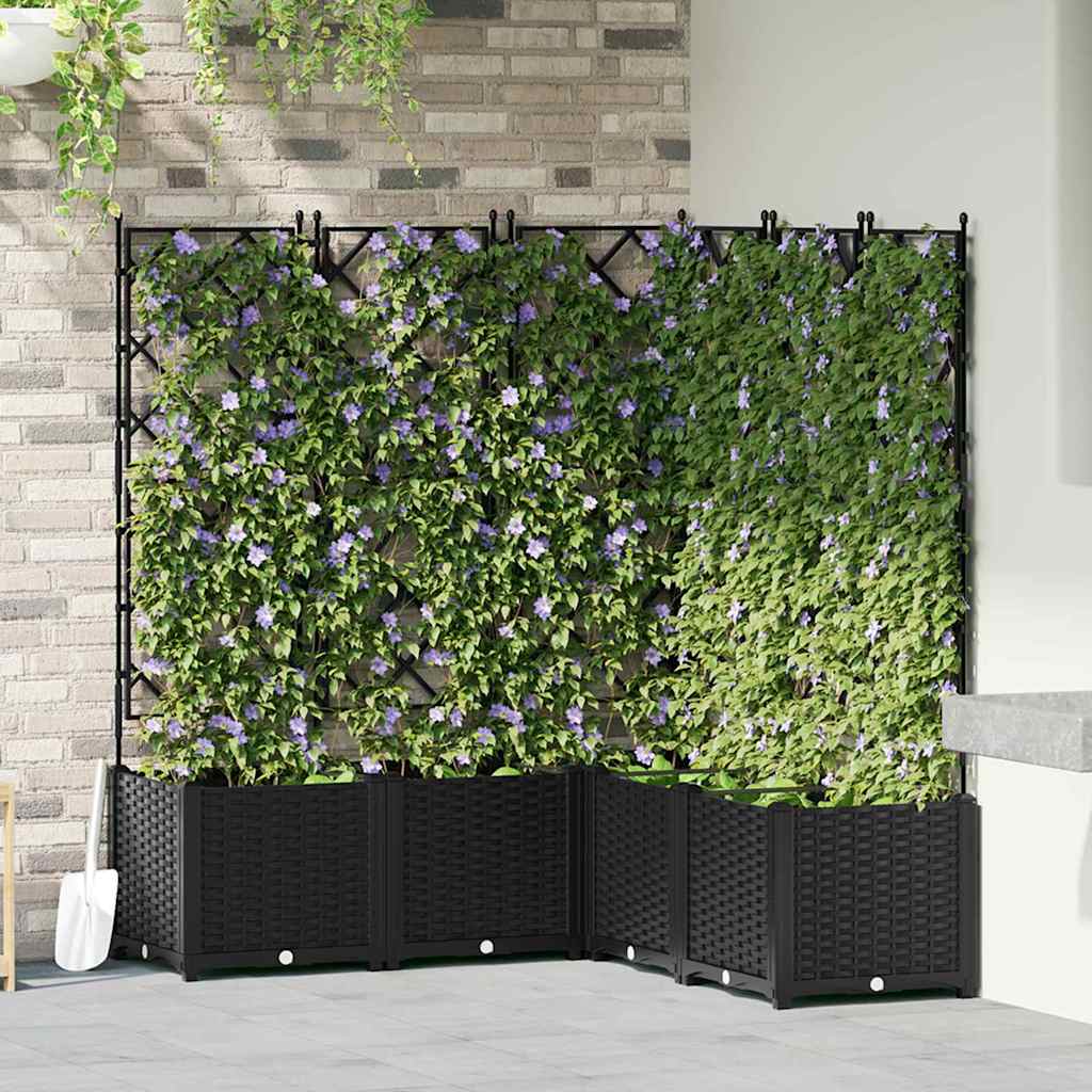 Hageblomsterpotte 5 stk. Svart 120 x 120 x 143 cm PP