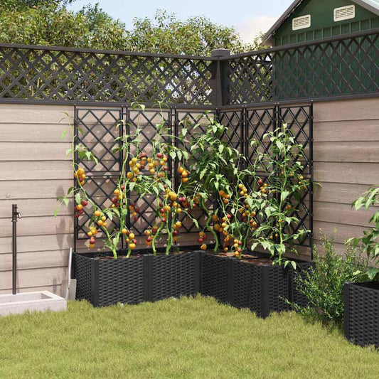Hageblomsterpotte 5 stk. Svart 120 x 120 x 143 cm PP