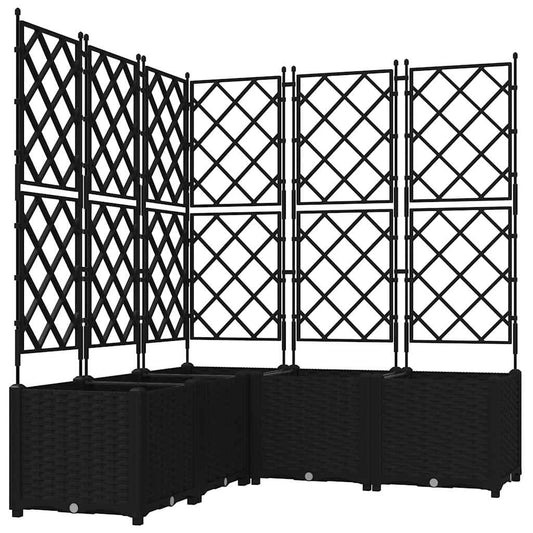 Hageblomsterpotte 5 stk. Svart 120 x 120 x 143 cm PP