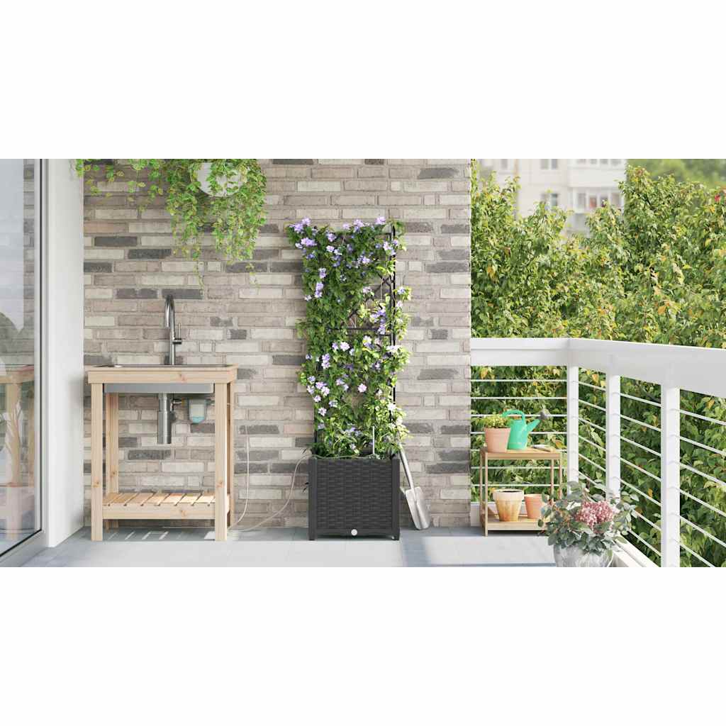 Hageblomsterpotte Svart 40 x 40 x 142 cm Plast