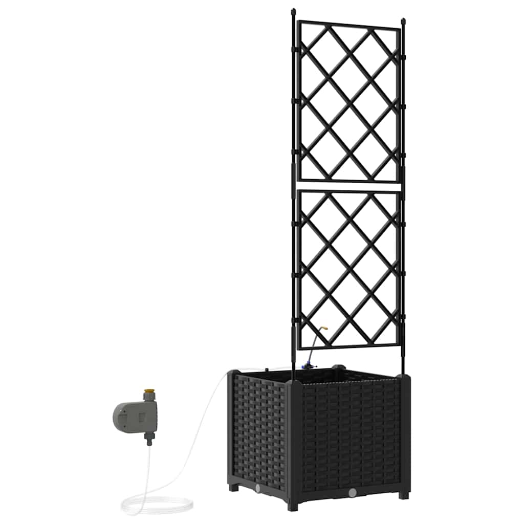 Hageblomsterpotte Svart 40 x 40 x 142 cm Plast