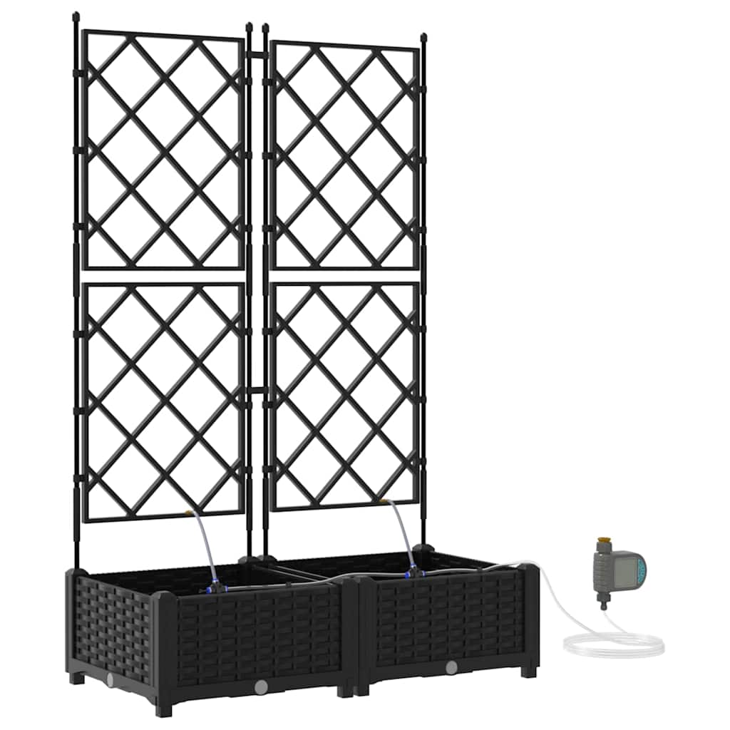 Hageblomsterpotte 2 pcs Svart 80 x 40 x 126 cm Plast