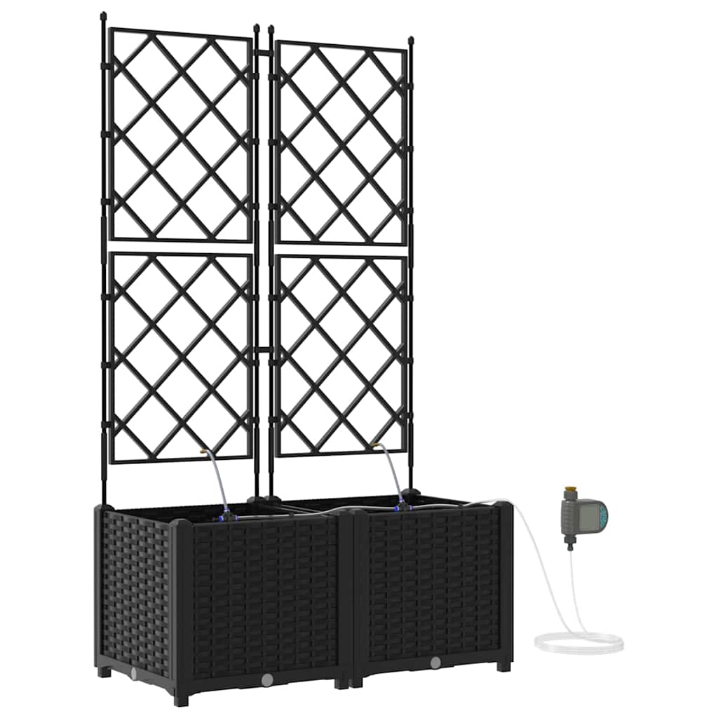 Hageblomsterpotte 2 stk. Svart 80 x 40 x 142 cm PP