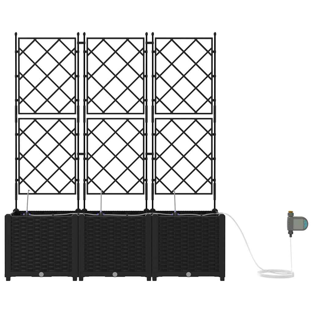 Hageblomsterpotte 3 pcs Svart 120 x 40 x 142 cm Plast