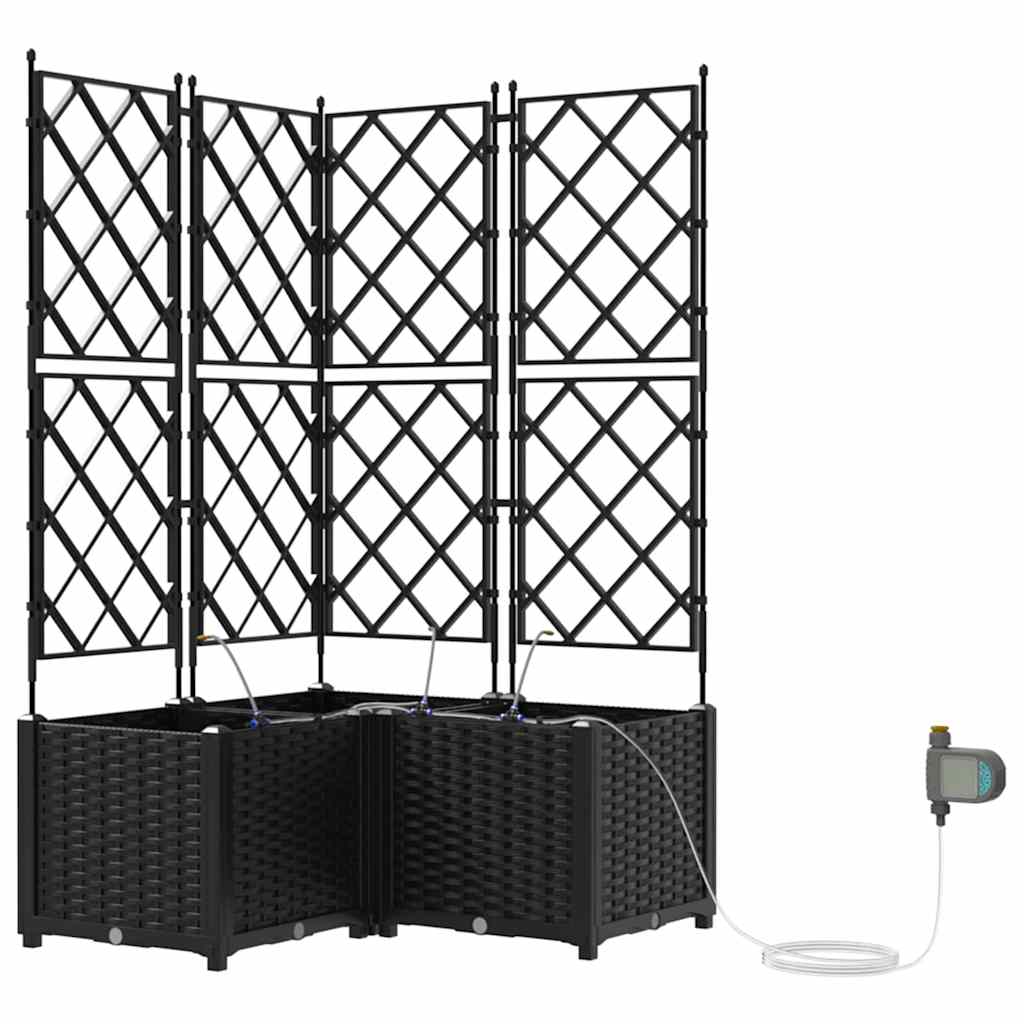 Hageblomsterpotte 3 stk. Svart 80 x 80 x 142 cm PP
