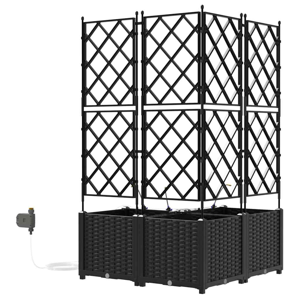 Hageblomsterpotte 3 stk. Svart 80 x 80 x 142 cm PP
