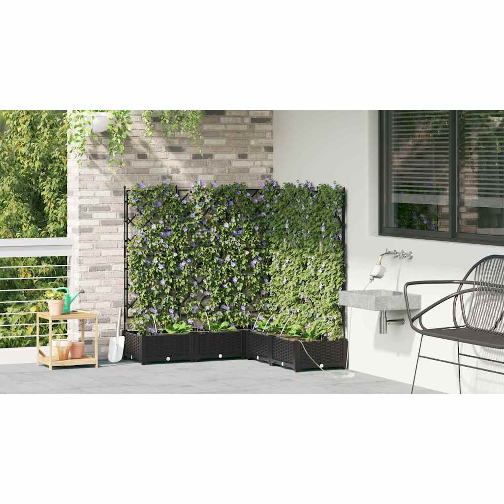 Hageblomsterpotte 5 stk. Svart 120 x 120 x 126 cm PP