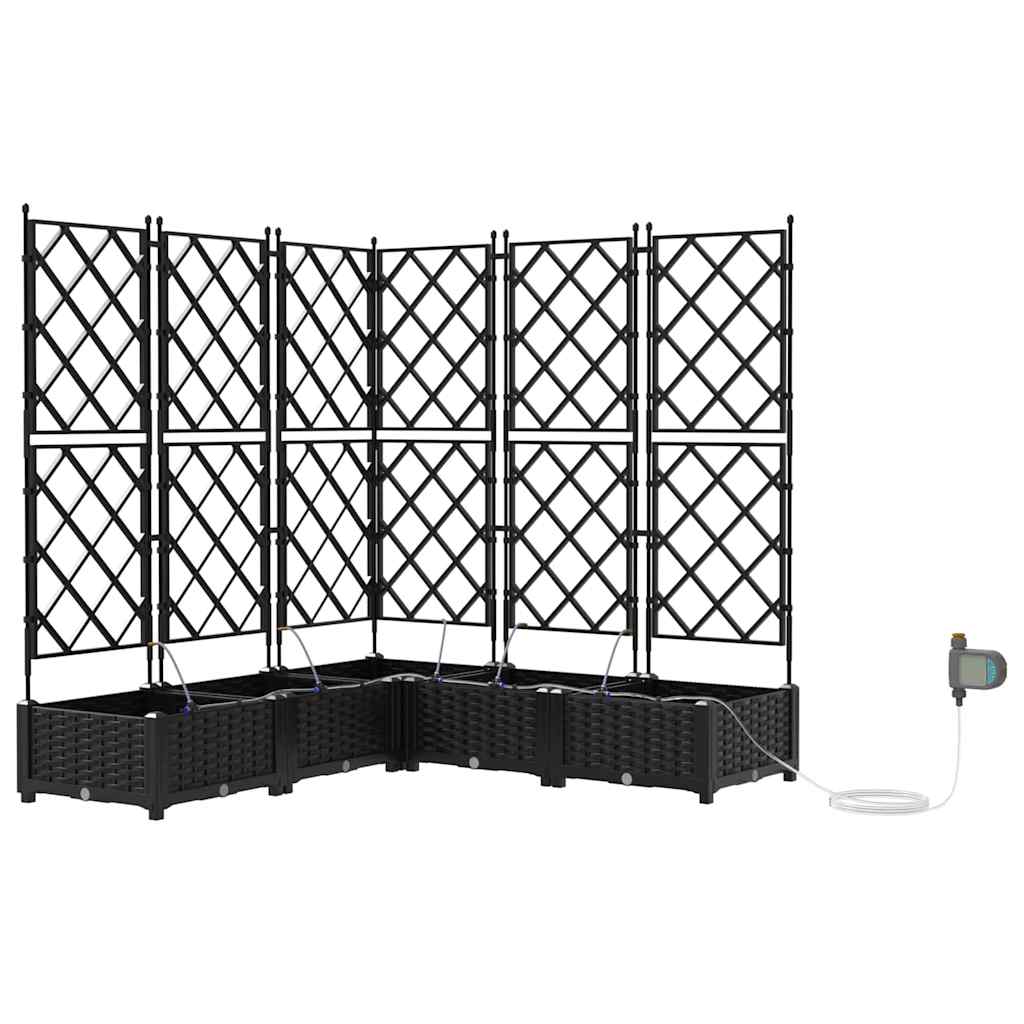 Hageblomsterpotte 5 stk. Svart 120 x 120 x 126 cm PP
