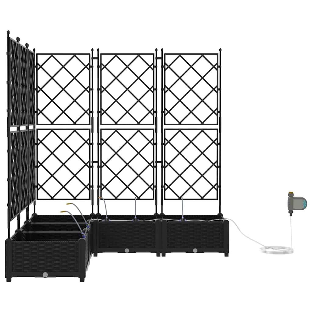 Hageblomsterpotte 5 stk. Svart 120 x 120 x 126 cm PP