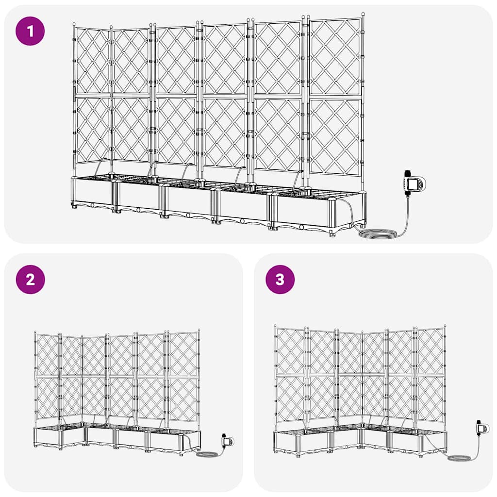 Hageblomsterpotte 5 stk. Svart 120 x 120 x 126 cm PP