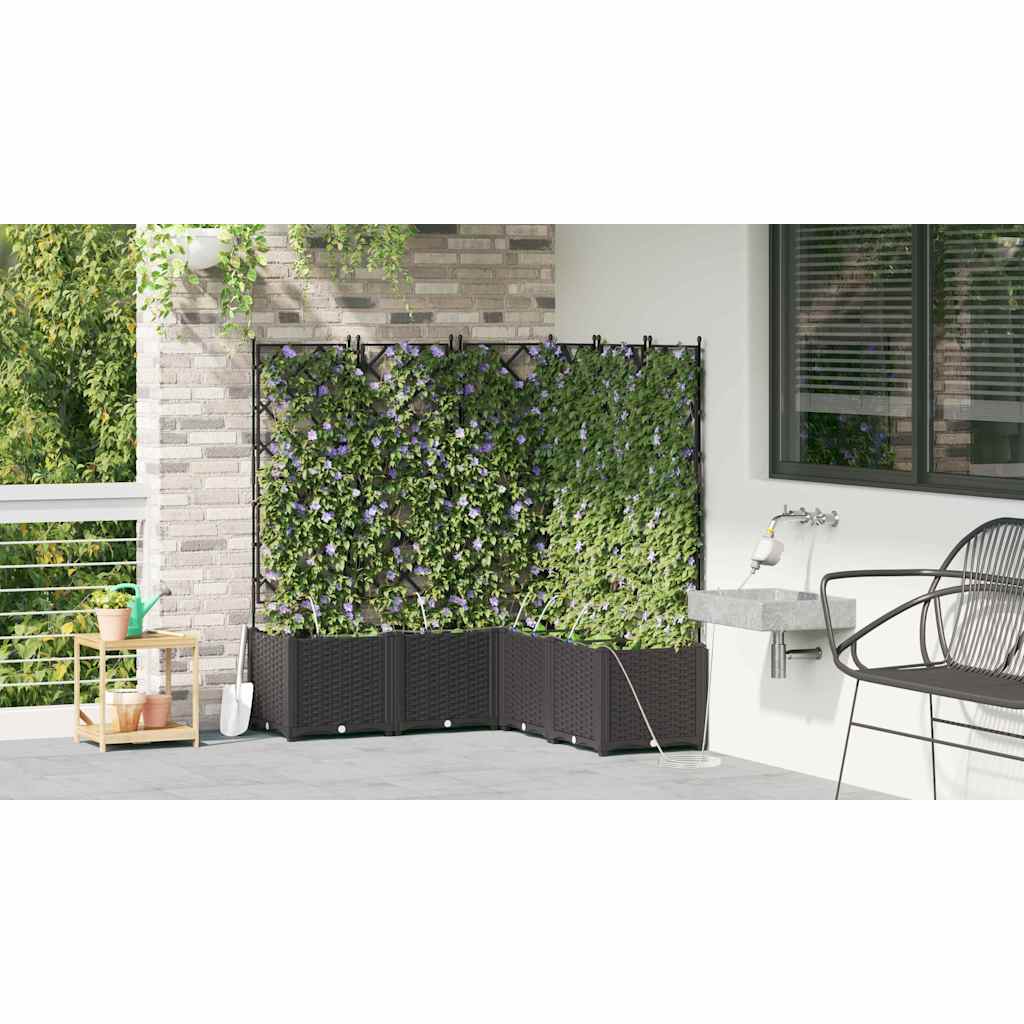 Hageblomsterpotte 5 pcs Svart 120 x 120 x 142 cm Plast