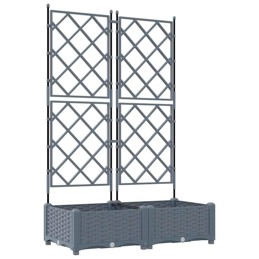 Hageblomsterpotte 2 stk. Lysegrå 80 x 40 x 125,5 cm PP