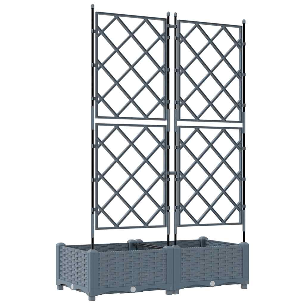 Hageblomsterpotte 2 stk. Lysegrå 80 x 40 x 125,5 cm PP
