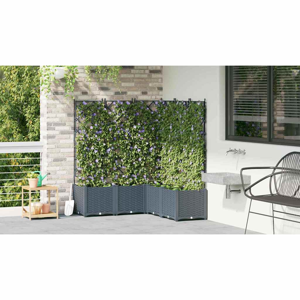 Hageblomsterpotte 5 stk. Lysegrå 120 x 120 x 143 cm PP
