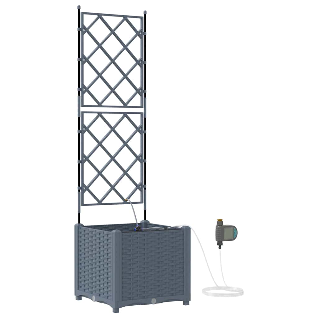Hageblomsterpotte 2 pcs Lys Grå 40 x 40 x 142 cm Plast
